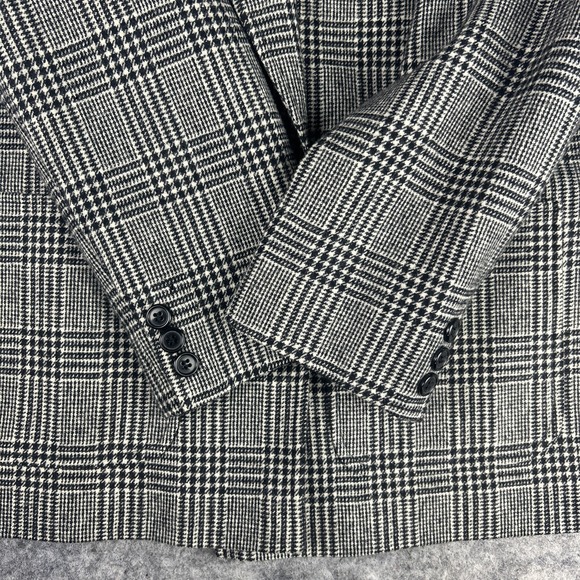 Vtg Pendleton Houndstooth Blazer Womens Size 14 100% Virgin Wool One Button USA - Picture 9 of 10